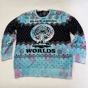 Rick and Morty Peace Among Worlds Ugly Holiday Sweater Size XXL Boxlunch Tie Dye